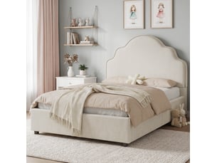 Lit simple 90x200 cm <strong>MAISENTIEL</strong>  <strong></strong> coloris beige