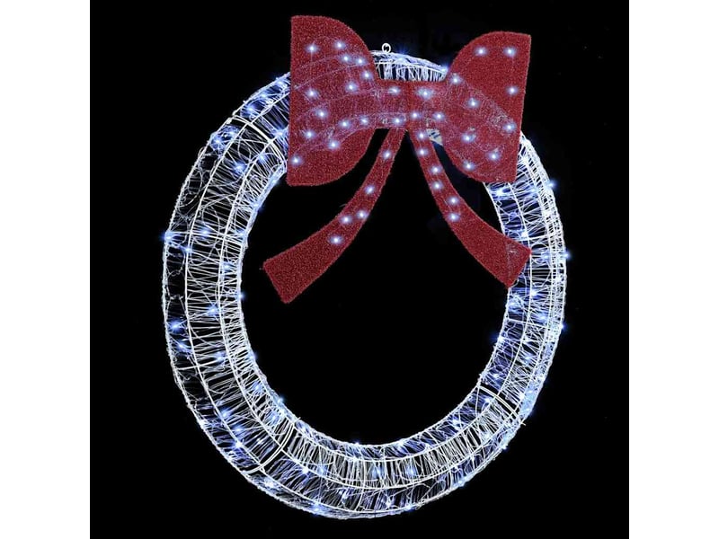 Couronne de noël, décoration de noël 150 led blanc froid 120 cm acrylique cf61753 - Conforama D
