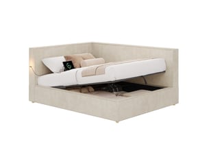 Lit coffre 140x190 cm MODFU   coloris beige