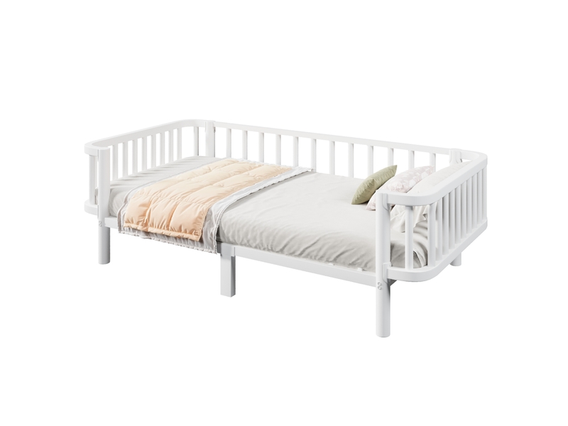  Lit banquette 90x200 cm en métal blanc sans matelas  - Conforama A