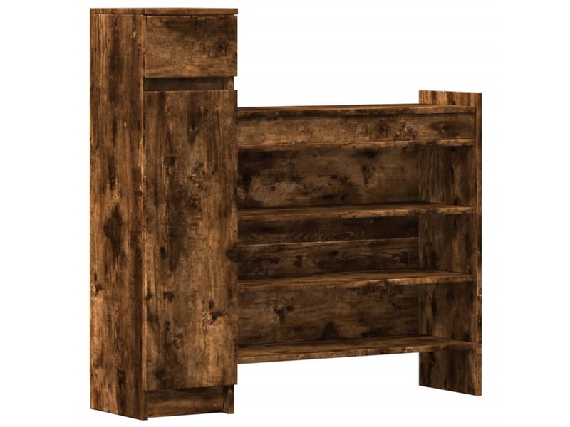  Meuble à chaussure | armoire à chaussures chêne fumé bois d'ingénierie  - Conforama A