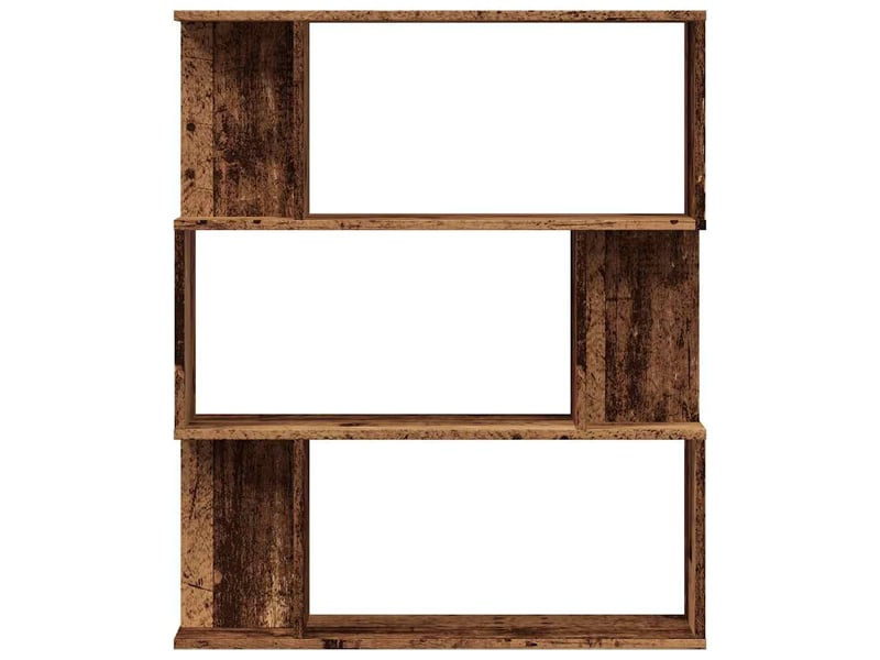  Bibliothèque, meuble de rangement salon vieux bois 80x24x96 cm bois d'ingénierie  - Conforama D