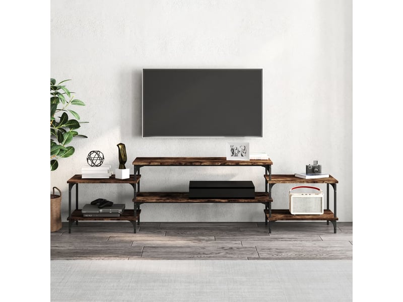  Meuble tv - banc tv - meuble de rangement - chêne fumé 197x35x52 cm bois d'ingénierie fr9840  - Conforama C