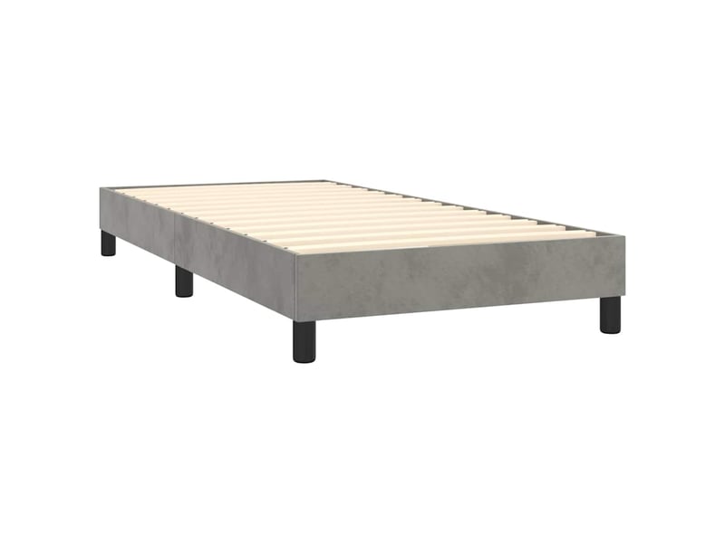  Lit simple, sommier à lattes de lit et matelas gris clair 100x200cm velours shl93578  - Conforama D