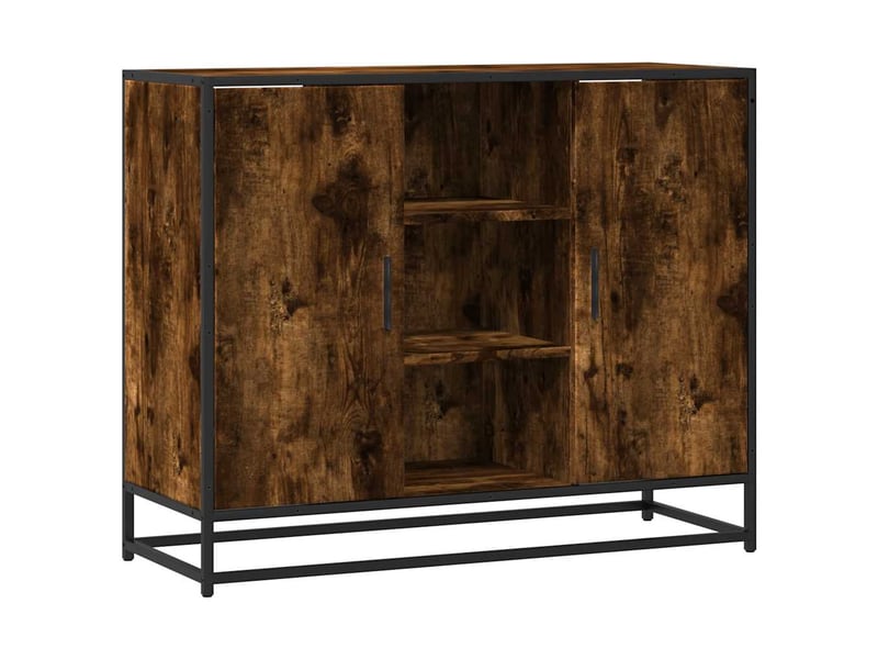  Buffet - bahut - meuble de rangement chêne fumé 92x35x76 cm bois d'ingénierie  - Conforama A