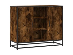 Buffet - bahut - meuble de rangement chêne fumé 92x35x76 cm bois d'ingénierie