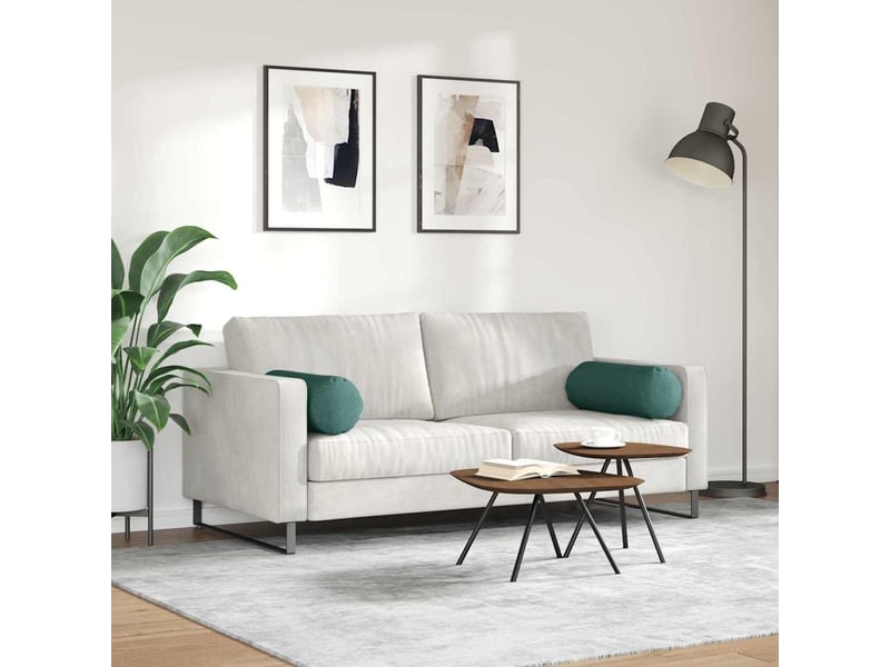 Lot de 2 coussins d'accent, coussins décoratifs, coussins lombaires tissu vert foncé ø 25 x 70 cm cf56713 - Conforama D