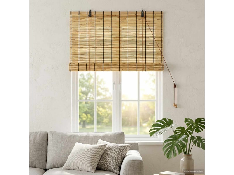 Store enrouleur, store à rouleau naturel 60 x 160 cm roseau cf45386 - Conforama B