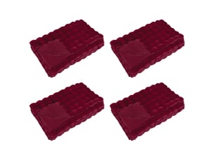 Couverture décorative, couverture antidérapante en fausse de lapin 4 pc bordeaux shl16987
