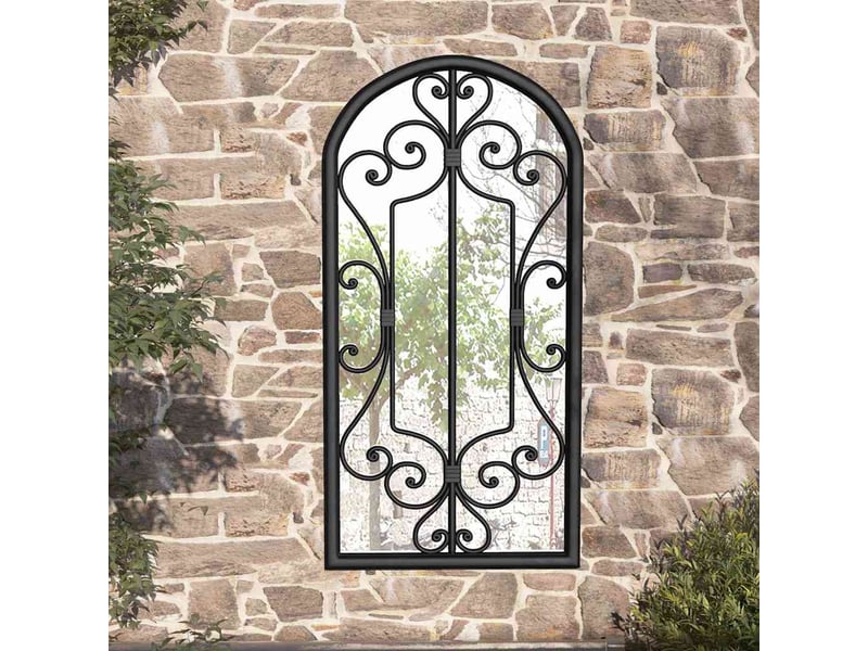  Miroir de jardin, miroir décoratif noir 70x30 cm fer pour utilisation extérieure cf62711  - Conforama B