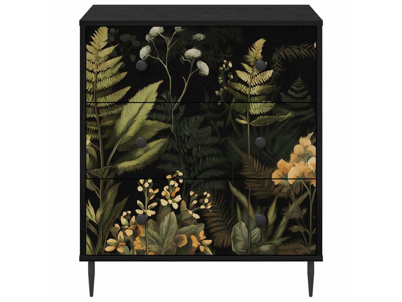 Commode chambre, meuble de rangement rhenen imprimé jungle tropical 66 x 36,5 x 76 cm - Conforama D