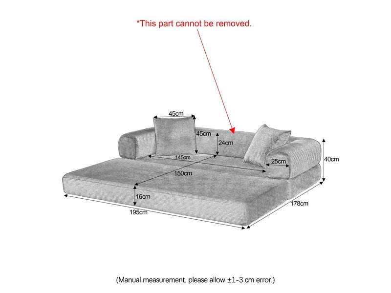 Canapé modulable sans ossature convertible en lit tatami vert pour salon chambre appartement pliant  - Conforama R