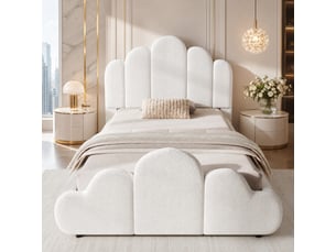 Lit simple 90x200 cm <strong>MODENVIE</strong>  <strong></strong> coloris beige