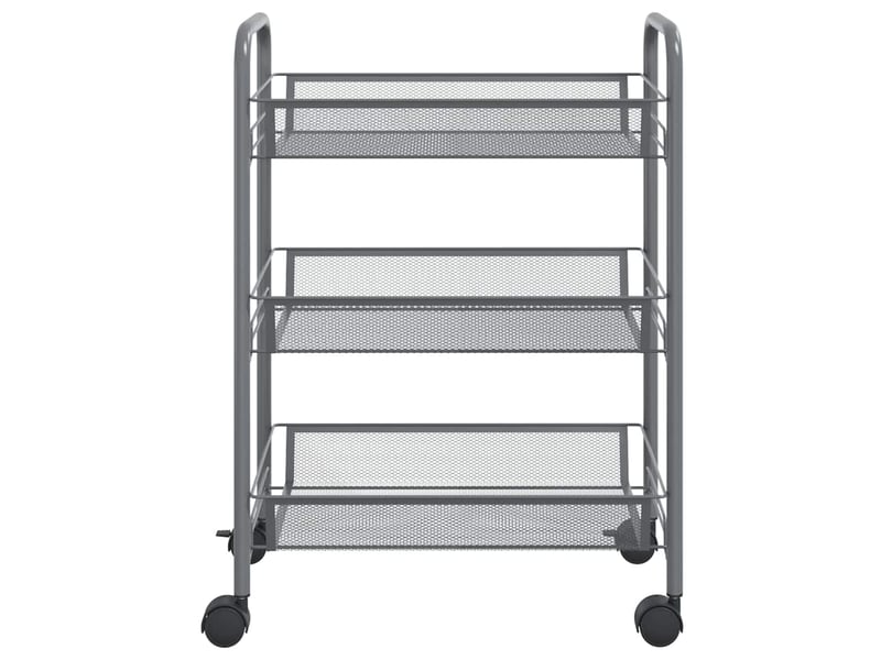  Desserte de cuisine, chariot de rangement à 3 niveaux gris 46x26x64 cm fer  - Conforama C