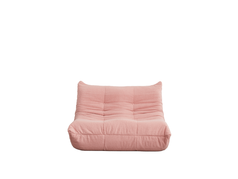  Fauteuil lounge modenvie sans accoudoirs en tissu chenille rose 127 x 99 x 83 cm  - Conforama A