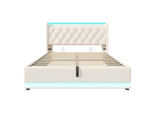 Lit coffre 140x200 cm REDOM   coloris blanc