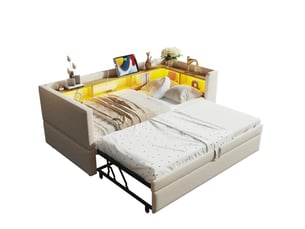 Lit banquette 90x190 cm VIVRYN coloris beige