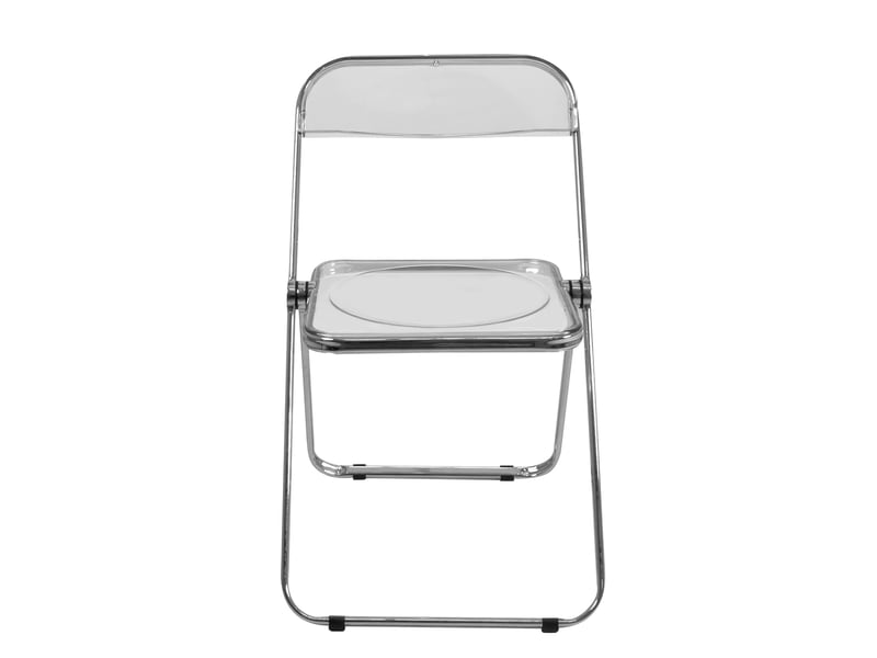  Lot de 4 chaises pliantes rama transparentes style rétro avec structure chromée 197-RAMA - Conforama B