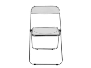 Lot de 4 chaises pliantes rama transparentes style rétro avec structure chromée