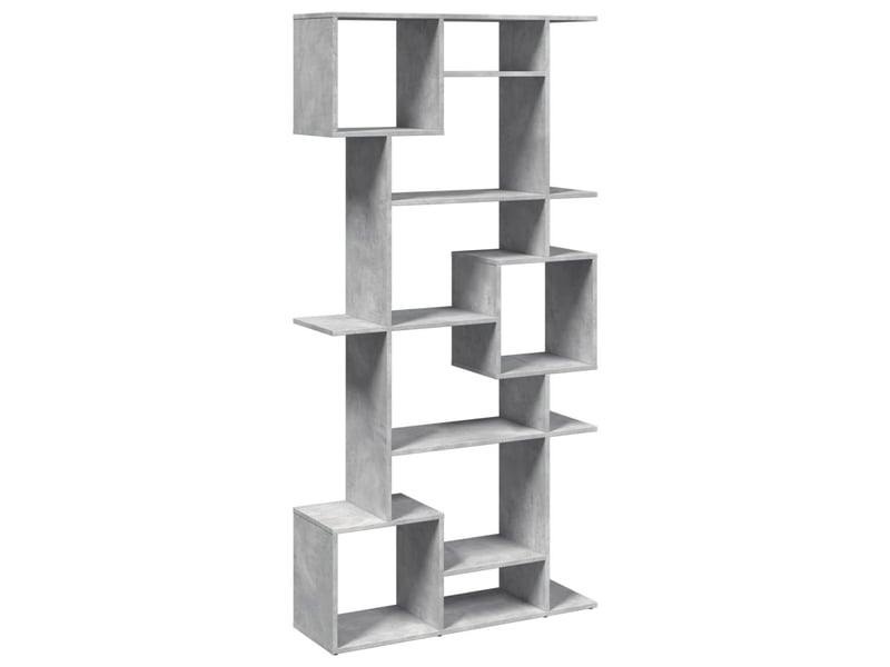  Bibliothèque, meuble de rangement salon gris béton 92x29x188 cm bois d'ingénierie  - Conforama E