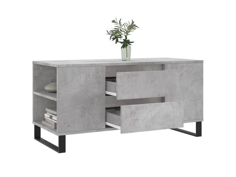  Table basse - table de salon - table à thé gris béton 102x44,5x50 cm bois d'ingénierie  - Conforama D