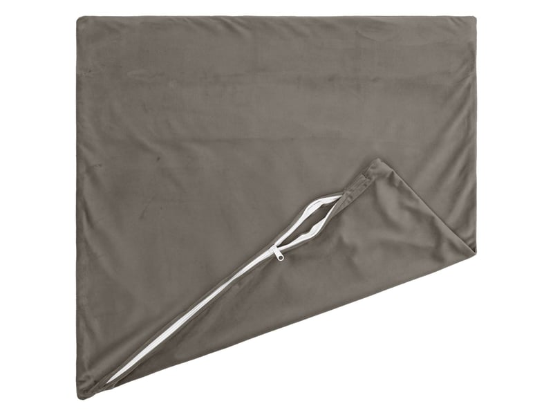 Lot de 6 coussins avec oreiller, coussins décoratifs heerlen gris clair velours cf50832 - Conforama D