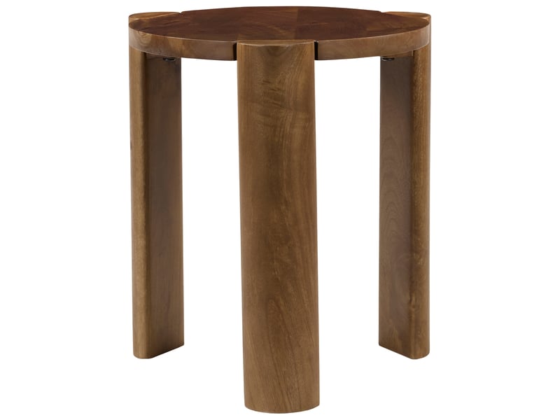  Table d'appoint en bois de manguier massif teinte foncée vori  - Conforama A