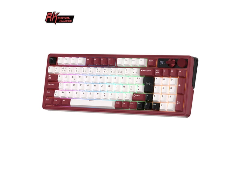  Clavier mecanique gaming 96% azerty hot swap creamy pbt rgb triple connexion bt 2.4g usb-c 321202_AACMC80120_6_DROPFR - Conforama B