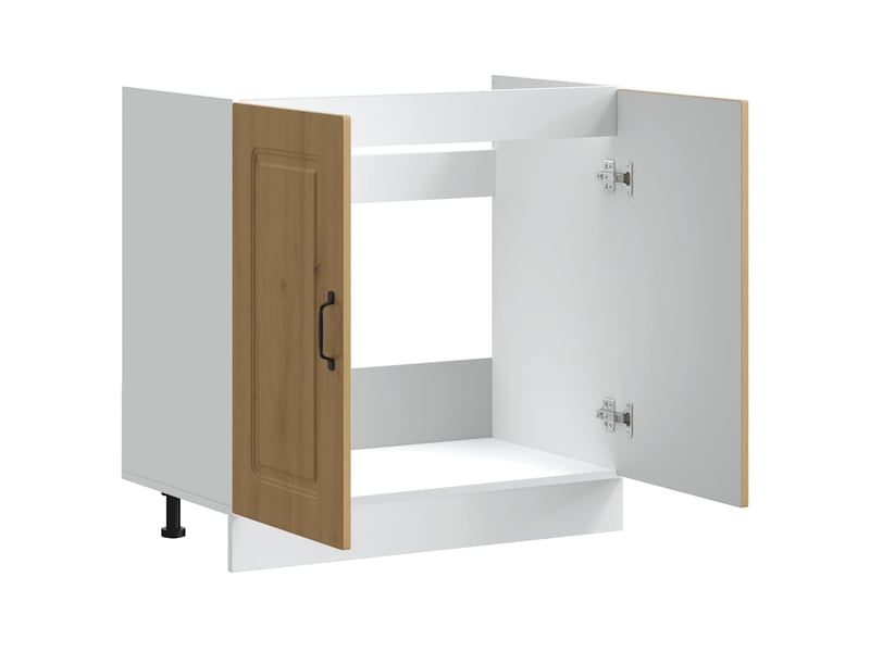 Meuble de cuisine, meuble bas pour évier kalmar chêne artisanal bois ingénierie shl4217 - Conforama E