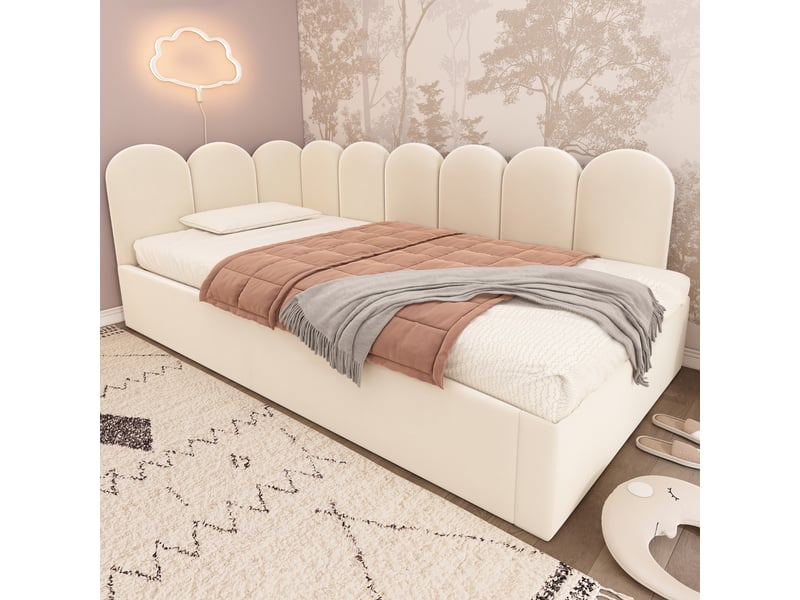  Lit gigogne avec sommier à lattes, 90 x 200 cm et lit d'appoint 90 x 190 cm, sans matelas  - Conforama W
