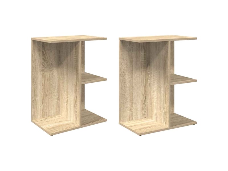  Lot de 2 tables de chevet - cabinet de chevet - table de nuit chêne sonoma 46,5x29x61cm bois ingénierie  - Conforama A