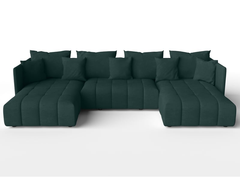Canapé d'angle vert avec fonction sommeil veliro u 345 cm VeliroU - Conforama A
