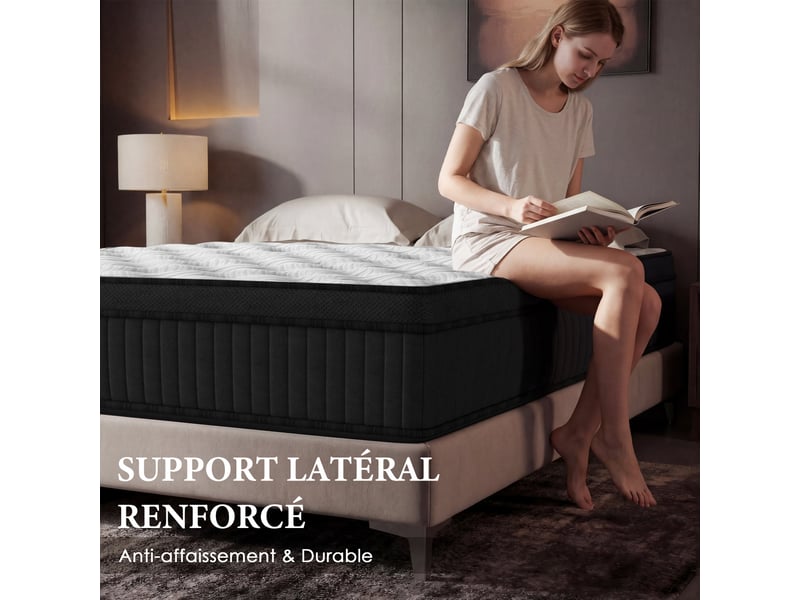  Ensemble matelas + sommier 160x200 cm, mousse à mémoire de forme,épaisseur du matelas 25cm  - Conforama D