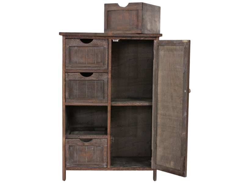  Commode, armoire, 82x55x30cm, shabby chic, vintage - marron  - Conforama E