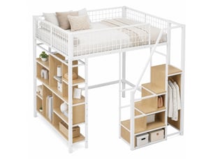 Lit mezzanine 140x200 cm VIVRYN coloris blanc