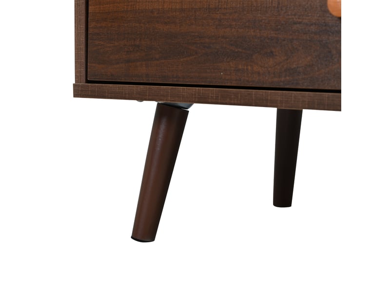  Meuble tv pour écran jusqu’à 80 pouces, 2 tiroirs, 2 portes à rideau, 180 cm, effet noyer  - Conforama E