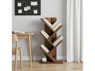 Étagère à livres, étagère de rangement en forme d'arbre 4 niveaux 30 x 18 x 60 cm shl8254