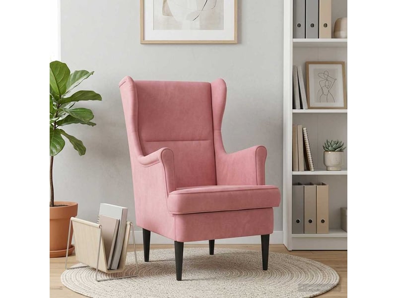  Vidaxl fauteuil rose velours  - Conforama B