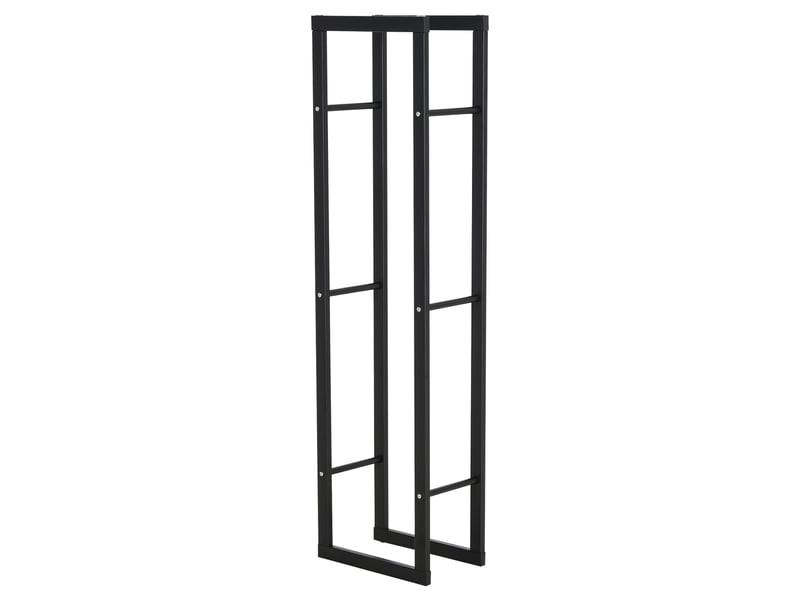  Porte-bûches vertical en métal noir, charge 100 kg, intérieur et extérieur, 40 x 25 x 150 cm  - Conforama B