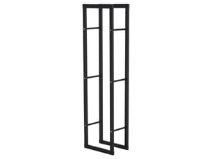 Porte-bûches vertical en métal noir, charge 100 kg, intérieur et extérieur, 40 x 25 x 150 cm