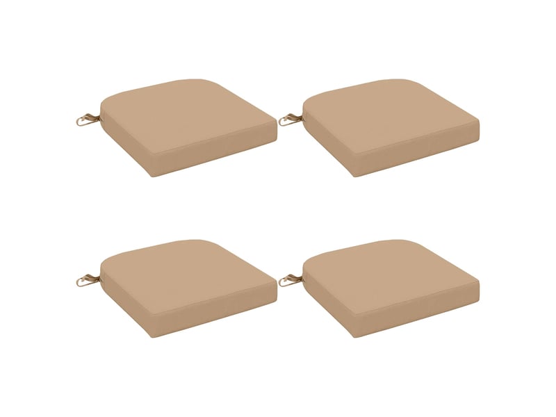  Lot de 4 coussins de siège, coussins d'assise soest 100 % polyester sable cf60801  - Conforama A