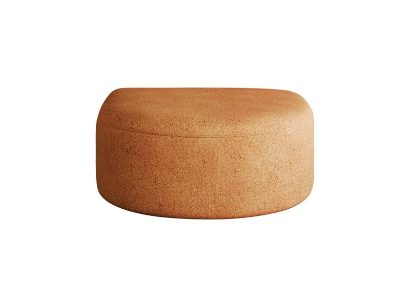  Pouf orange en tissu repose-pieds de salon rembourrage mousse 87x84x38cm  - Conforama R