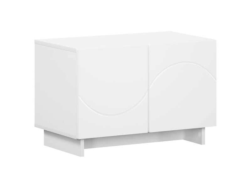  Meuble tv moderne, banc tv 60x34.5x40 cm blanc bois d'ingénierie shl94494  - Conforama A