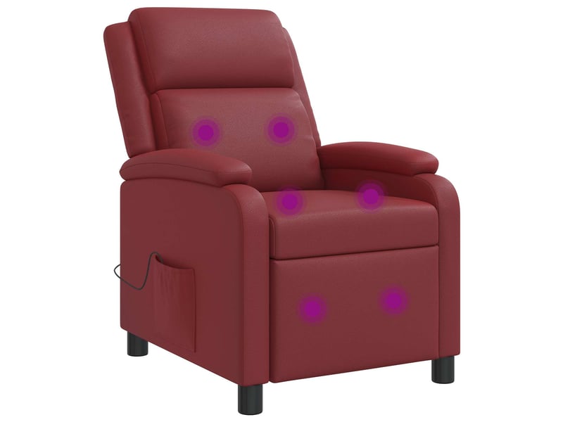  Vidaxl fauteuil de massage inclinable bordeaux simili cuir  - Conforama A