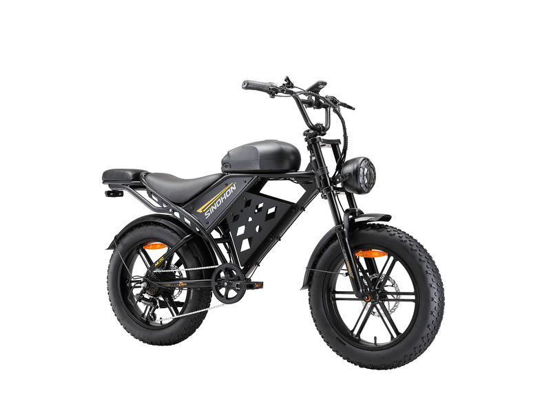  Vélo électrique fat bike robuste sinohon mk20-d, 20 pouces tout-terrain, noir  - Conforama C