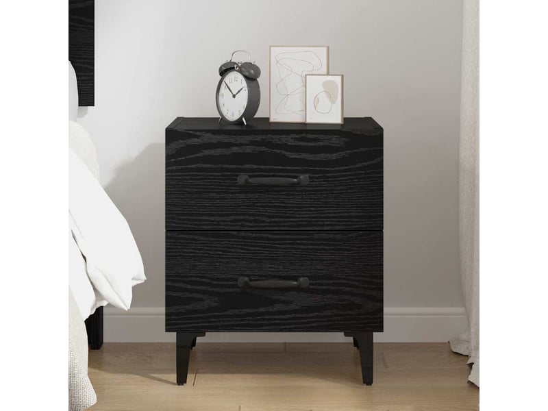  Table de chevet - table de lit chêne noir 40 x 35 x 47,5 cm bois d'ingénierie  - Conforama C
