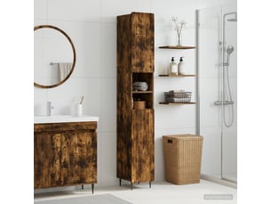 Colonne de salle de bain avec étagère ouverte zwolle chêne fumé