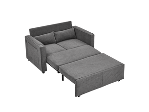 Canapé droit relax manuel SLIDE  2 places Tissu gris