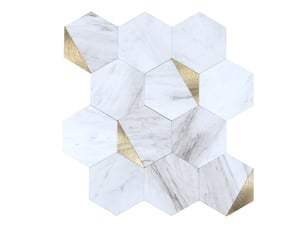 Crédence adhésive murale 3d  - effet carrelage hexagonal 4 pièces 25x25 cm