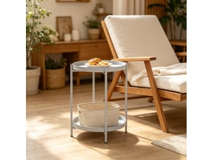 Table basse rond(e) coloris gris <strong>HAVRYA</strong> <strong></strong> - 44 cmx44 cm